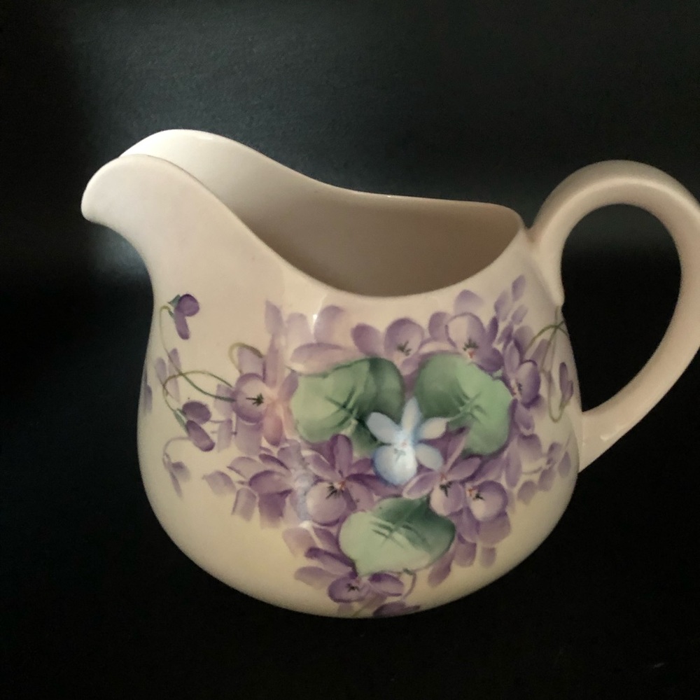 Ridgway Pitcher w/ Violets Staffordshire England “Harmony”  Pink Floral vintage